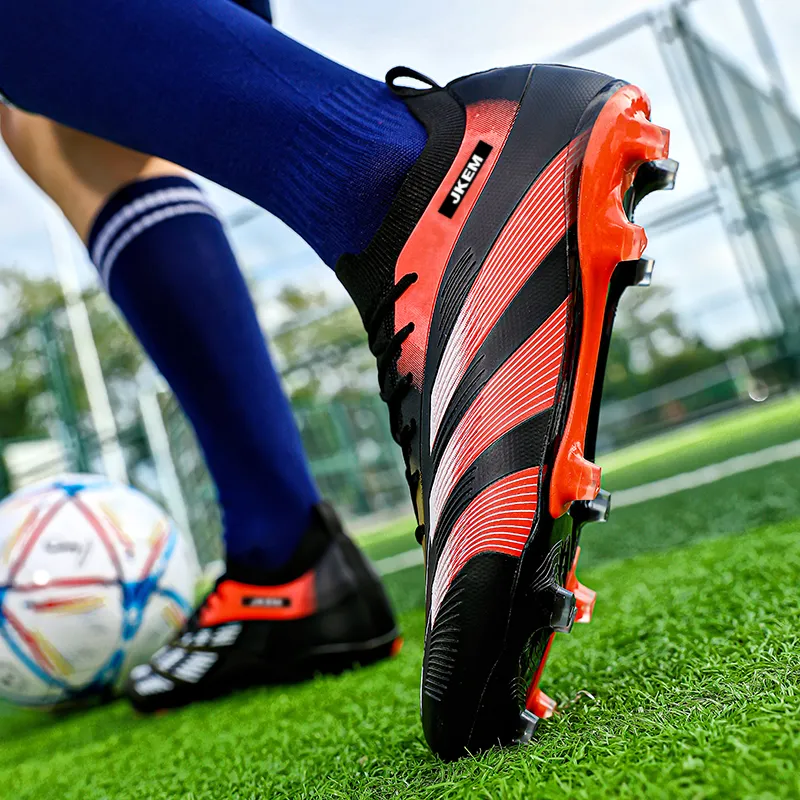 JKEM FG Rubber Long Studs Artificial Ground Wear-Resistant Coverage Impact-Resistant Soccer Shoes Unisex-3