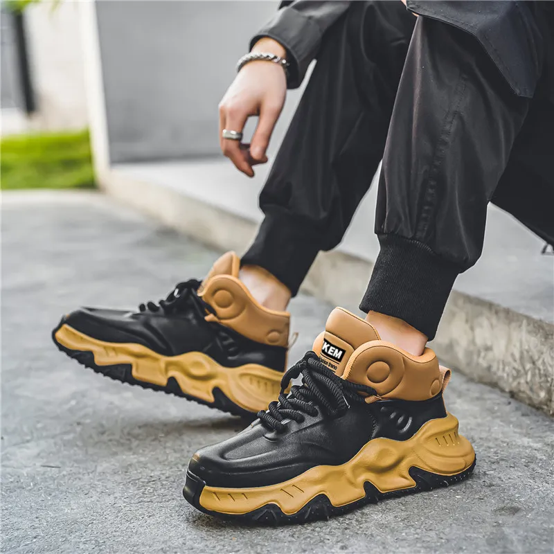 JKEM Cushioned Slip-Resistant Abrasion-Resistant High-Top Casual Shoes Men's-11