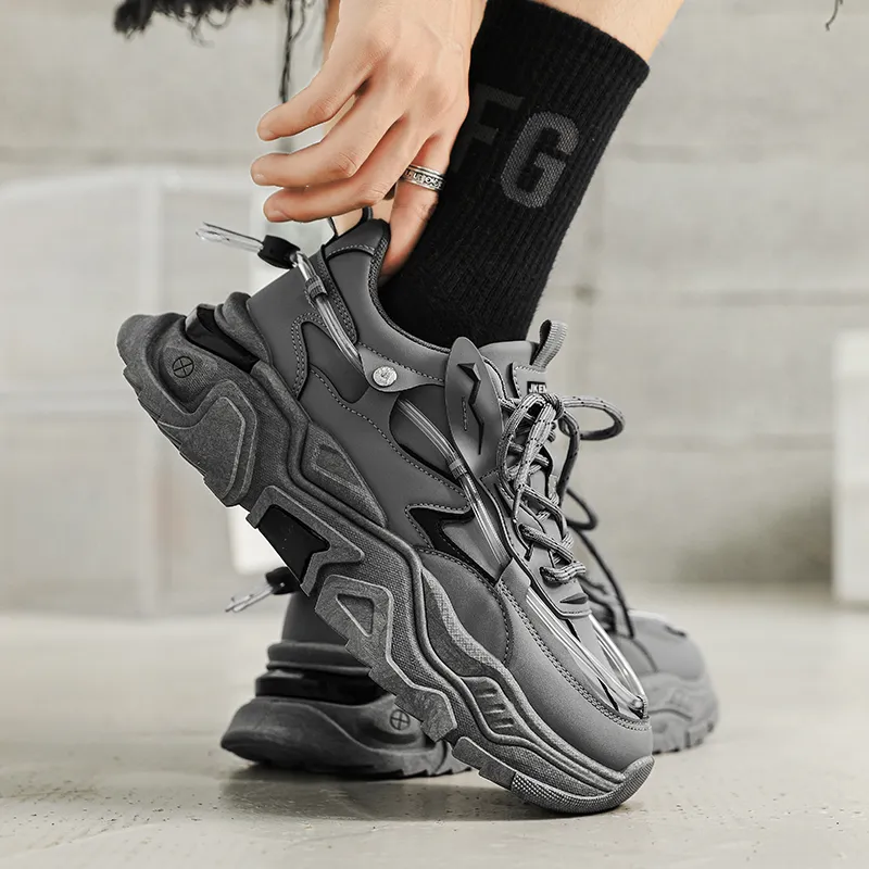 JKEM Cushioned Wear Resistant Height Increasing Low Top Chunky Sneakers Men's-13