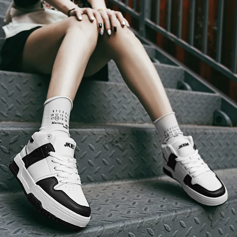 JKEM Anti-Slip And Wear-Resistant Height Increasing High-Top Skateboard Shoes Unisex-4