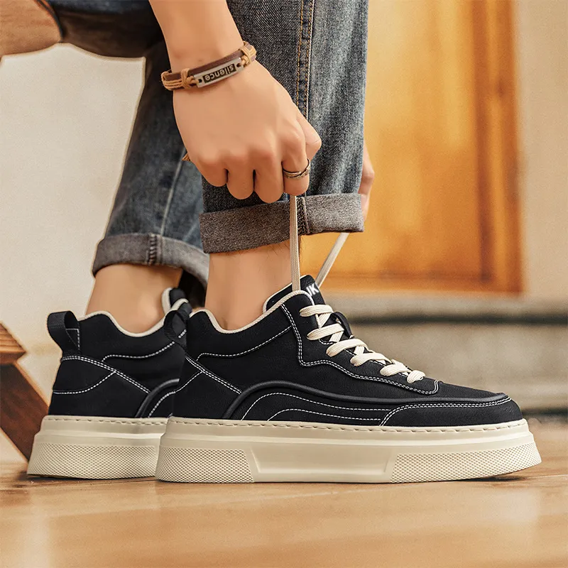 JKEM Anti-Slip And Wear-Resistant Height Increasing High-Top Skateboard Shoes Men's-3