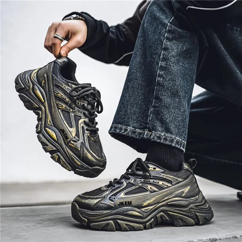 JKEM Anti-Slip And Wear-Resistant Height Increasing Low-Top Chunky Sneakers Men's-8