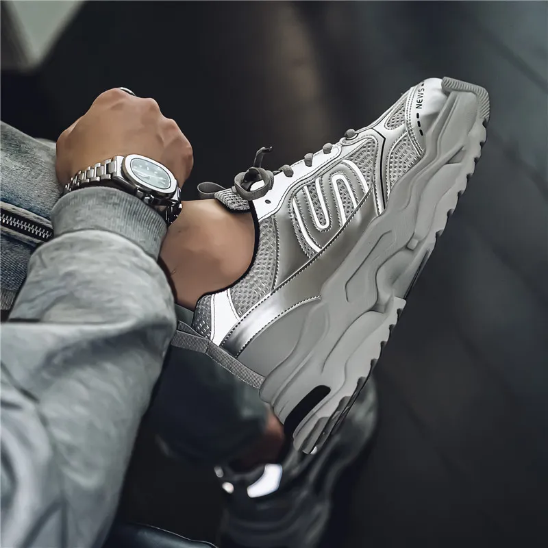JKEM Anti Slip Wear Resistant Low Top Chunky Sneakers Men's-13