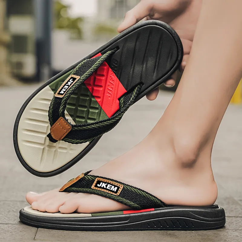 JKEM EVA Stitching Abrasion Resistant Slip Resistant Flip Flops Men's-7