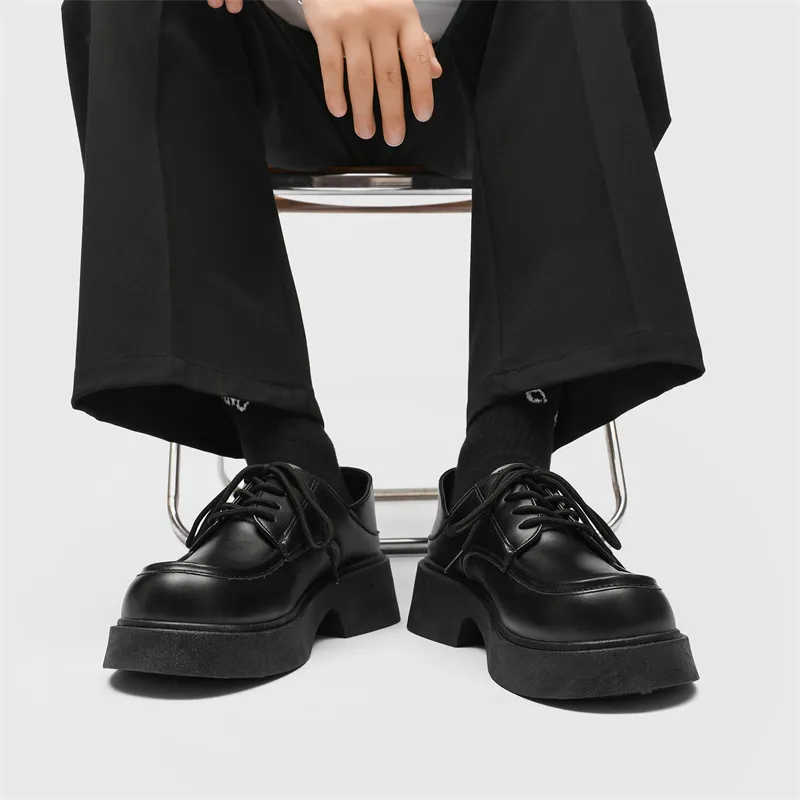 JKEM Dress Shoes Unisex Low Top Black-4