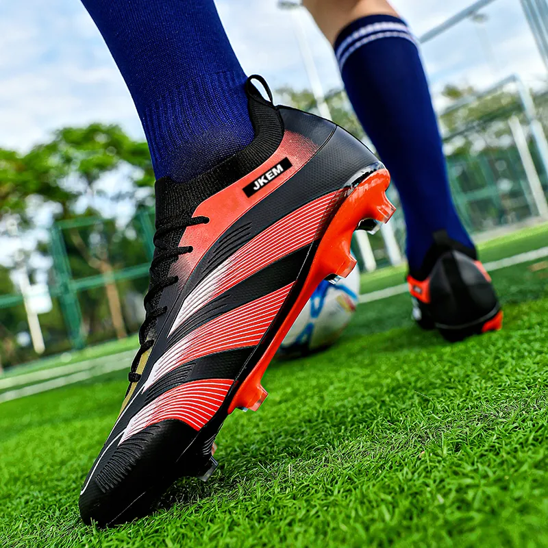JKEM FG Rubber Long Studs Artificial Ground Wear-Resistant Coverage Impact-Resistant Soccer Shoes Unisex-4