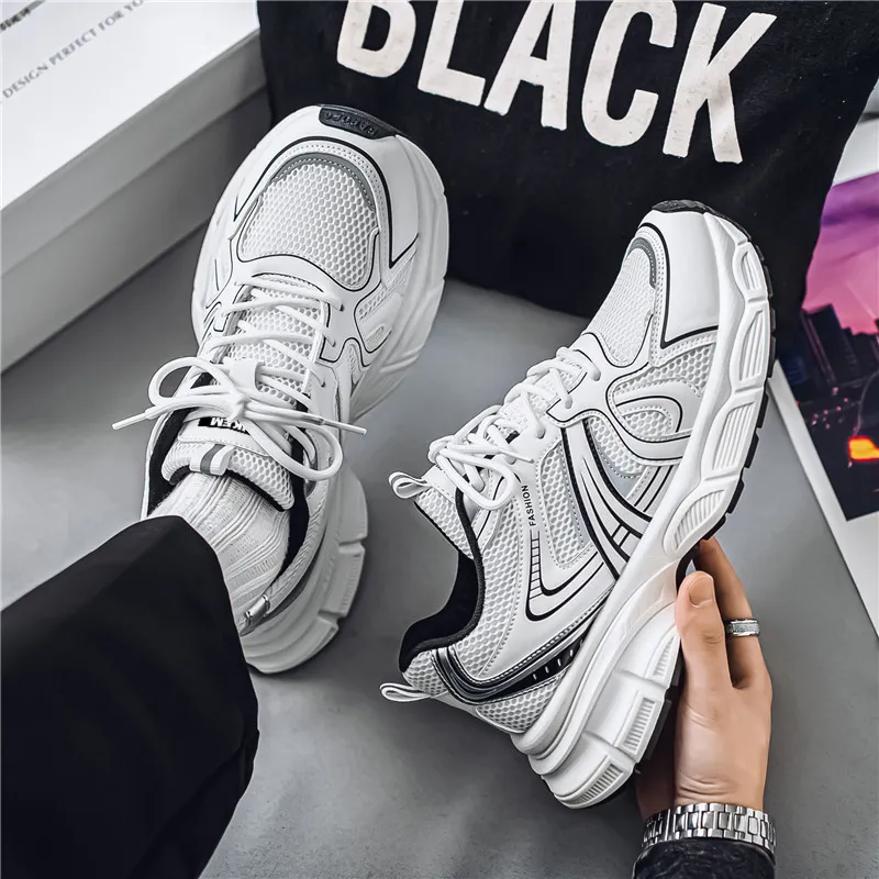 JKEM Anti-Slip Wear-Resistant Low-Top Chunky Sneakers Men's-9