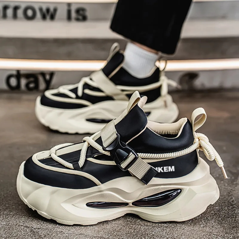 JKEM Anti-Slip And Wear-Resistant Height Increasing Low-Top Chunky Sneakers Men's-7