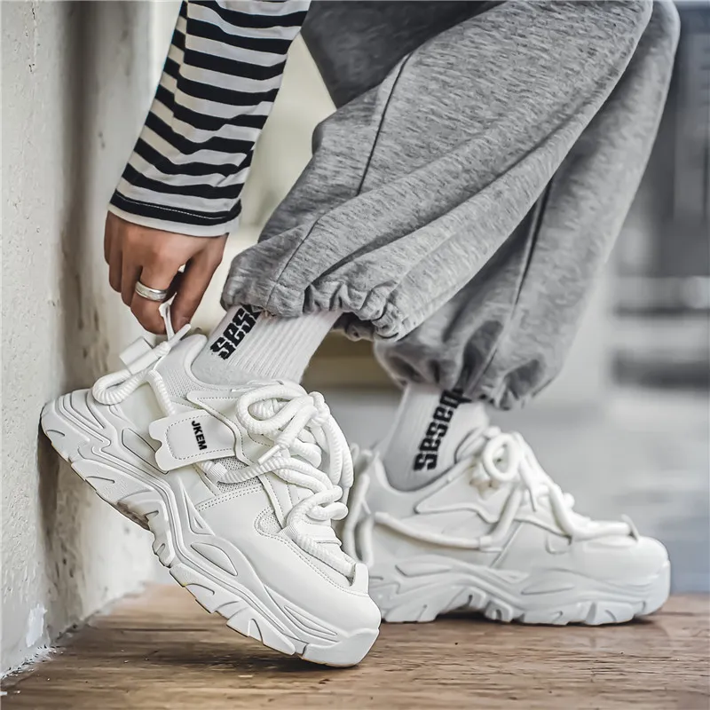JKEM Wear-Resistant Breathable Height Increasing Low-Top Chunky Sneakers Men's-8