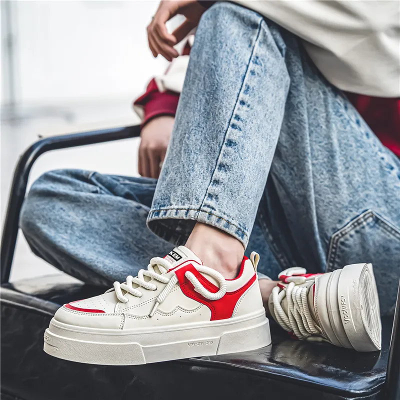 JKEM Warm Slip-Resistant Cushioning Wear-Resistant Height Increasing Low-Top Skateboard Shoes Men's-9