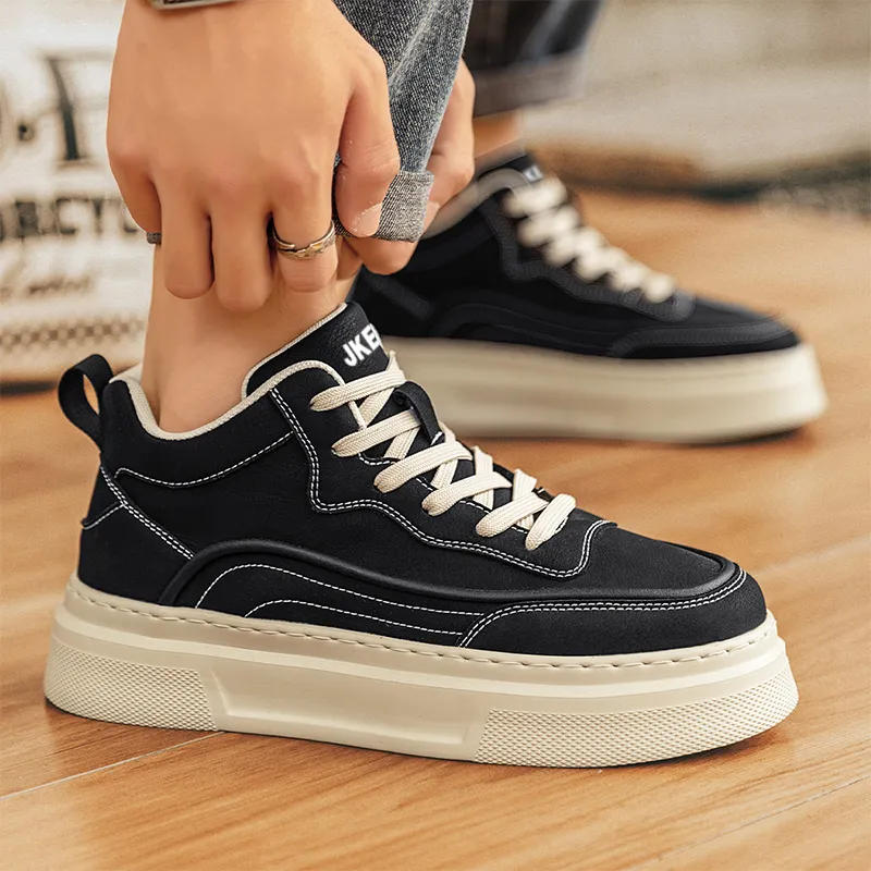 JKEM Anti-Slip And Wear-Resistant Height Increasing High-Top Skateboard Shoes Men's-2