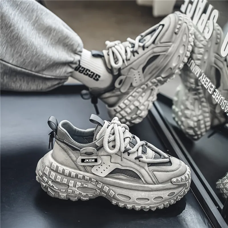 JKEM Height Increasing Breathable Low Top Chunky Sneakers Men's-14