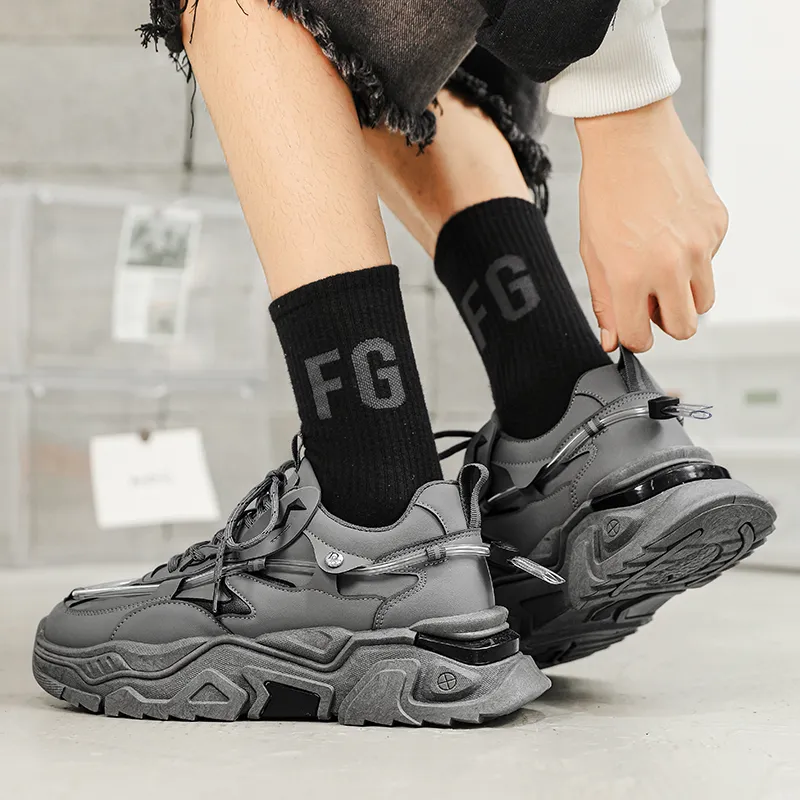 JKEM Cushioned Wear Resistant Height Increasing Low Top Chunky Sneakers Men's-14