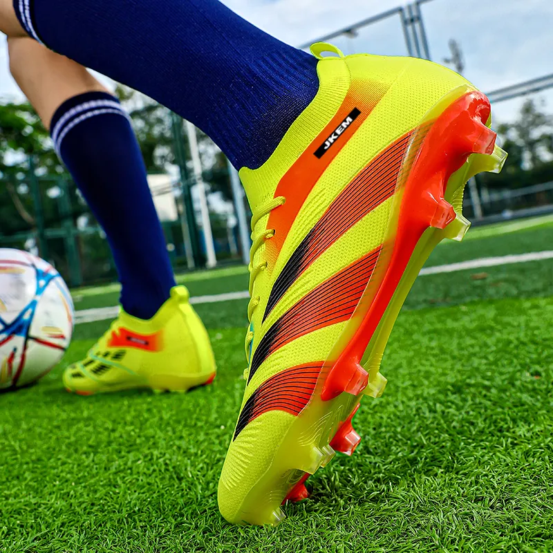 JKEM FG Rubber Long Studs Artificial Ground Wear-Resistant Coverage Impact-Resistant Soccer Shoes Unisex-13