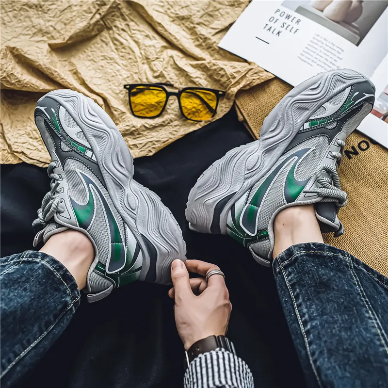 JKEM Anti Slip Wear Resistant Low Top Chunky Sneakers Men's-8