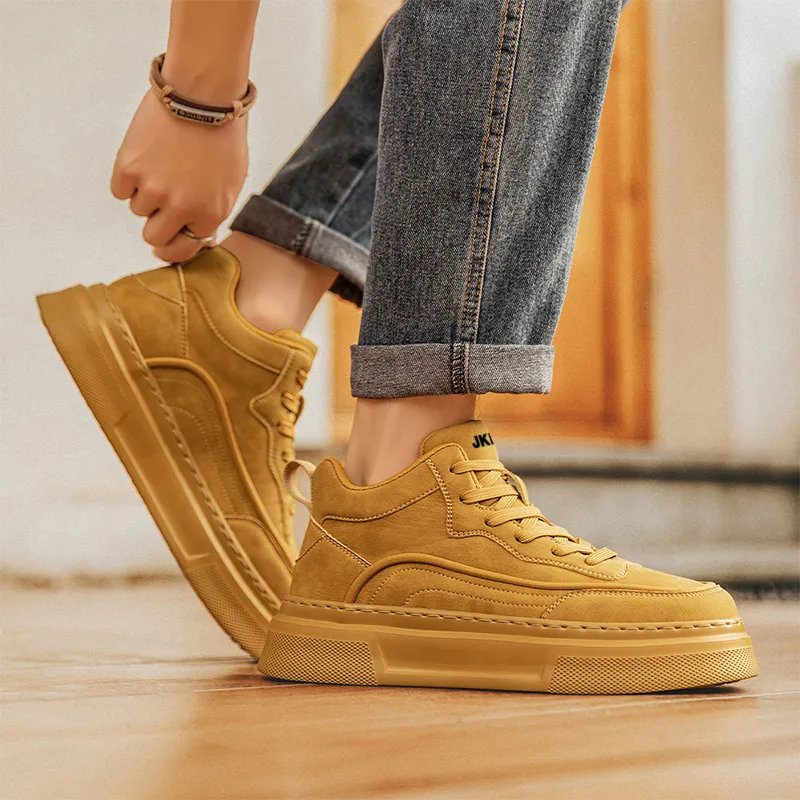 JKEM Anti-Slip And Wear-Resistant Height Increasing High-Top Skateboard Shoes Men's-9