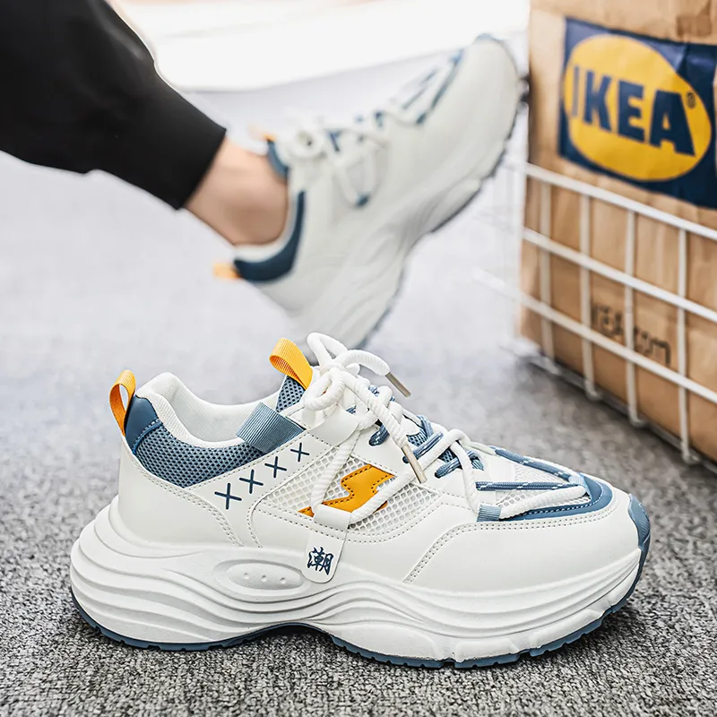 JKEM Slip Resistant Breathable Height Increasing Low Top Chunky Sneakers Men's-2
