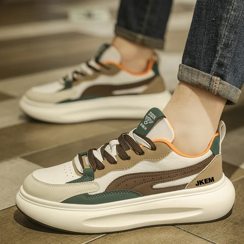 JKEM Anti-Slip And Wear-Resistant Height Increasing Low-Top Casual Shoes Men's-4