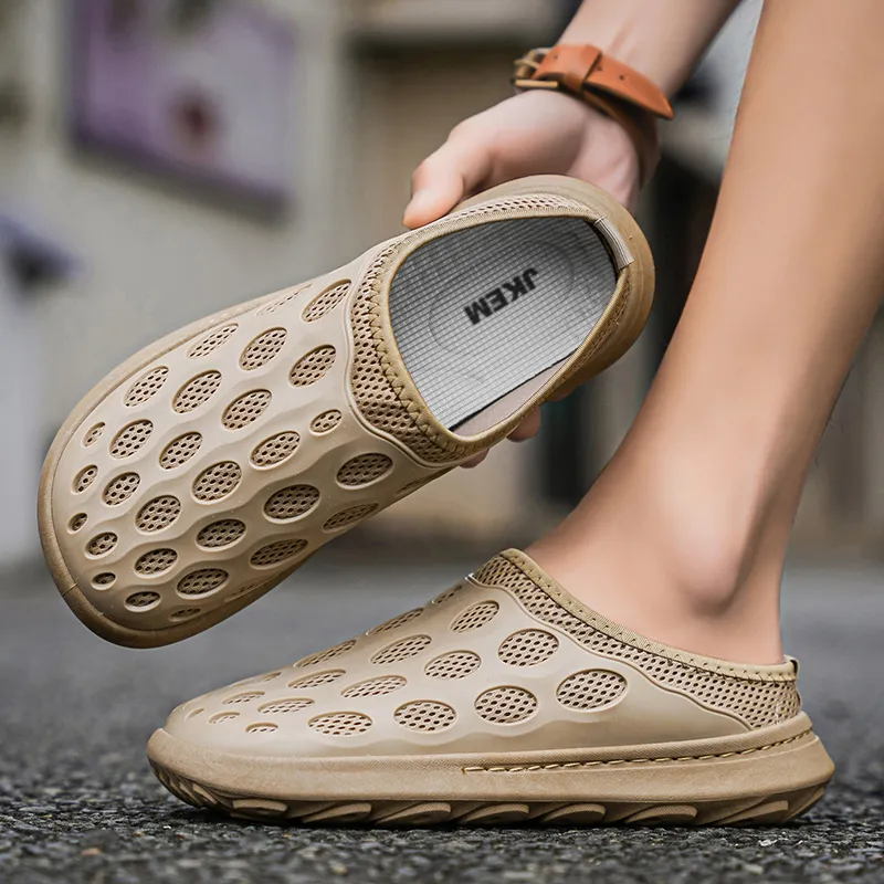 JKEM Abrasion Resistant Slip Resistant Closed Toe Slippers Men's-17