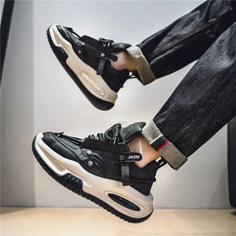 JKEM Cushioning Anti-Slip And Wear-Resistant Height Increasing Low-Top Chunky Sneakers Men's-9