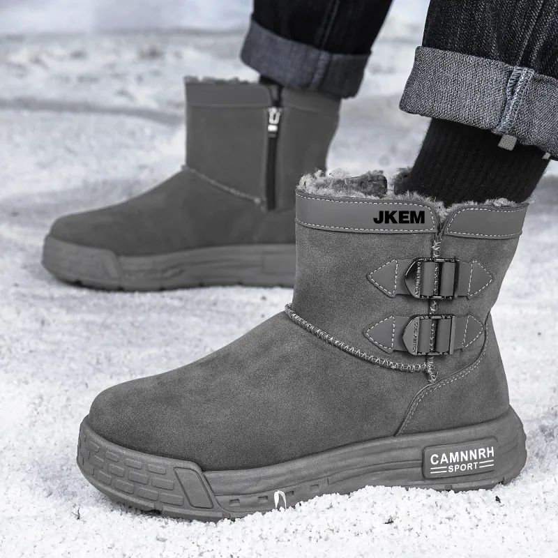 JKEM Warm Cushioning Height Increasing Short Snow Boots Men's-6