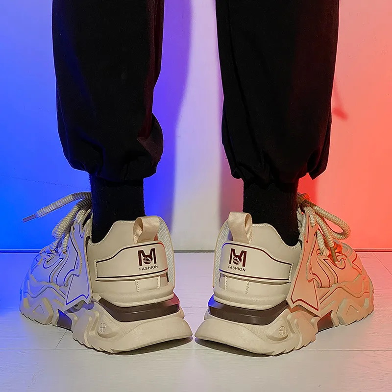 JKEM Anti-Slip And Wear-Resistant Height Increasing High-Top Chunky Sneakers Men's-11