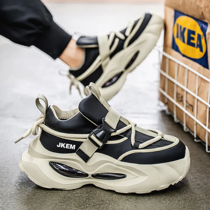 JKEM Anti-Slip And Wear-Resistant Height Increasing Low-Top Chunky Sneakers Men's-9