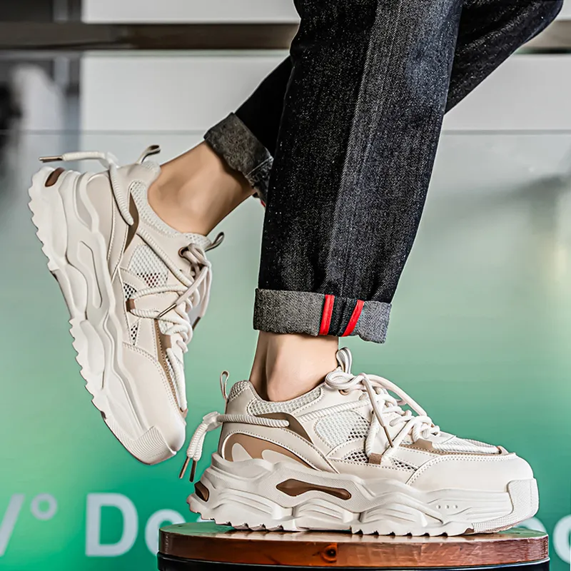 JKEM Shock Absorbers With Slip Resistant And Abrasion Resistant Properties Low Top Chunky Sneakers Men's-7