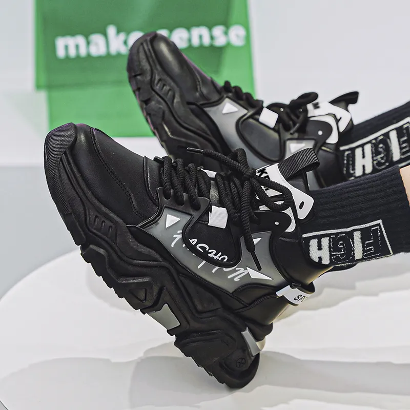 JKEM Anti-Slip And Wear-Resistant Warm Mid-Top Chunky Sneakers Men's-4
