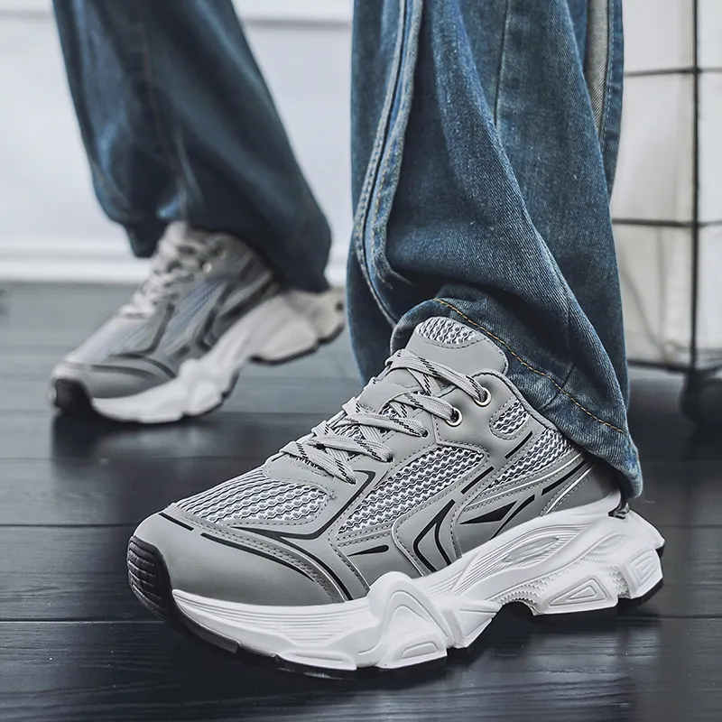 JKEM Cushioning Breathable Height Increasing Low Top Chunky Sneakers Men's-13