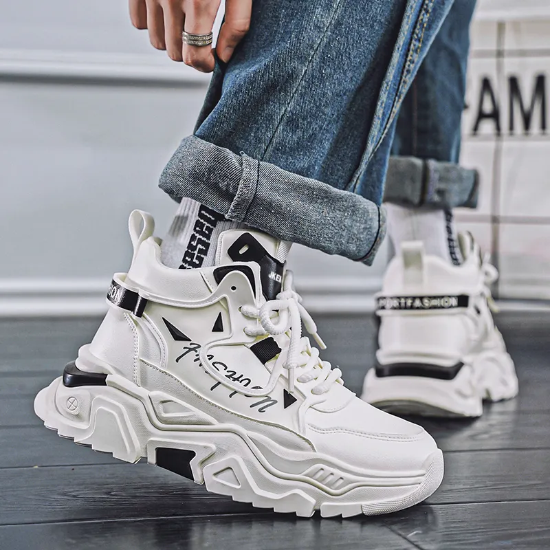 JKEM Anti-Slip And Wear-Resistant Warm Mid-Top Chunky Sneakers Men's-7