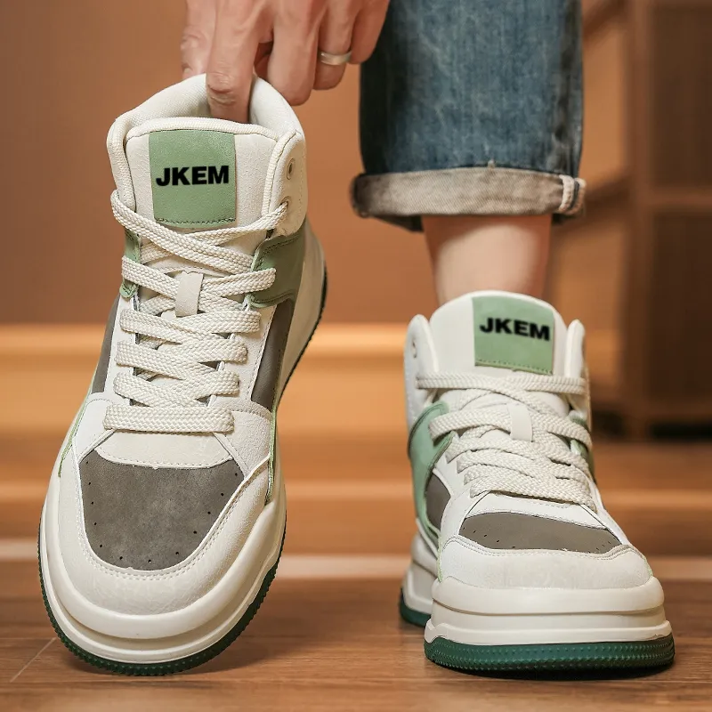 JKEM Slip-Resistant Cushioning Abrasion-Resistant High-Top Skateboard Shoes Men's-3