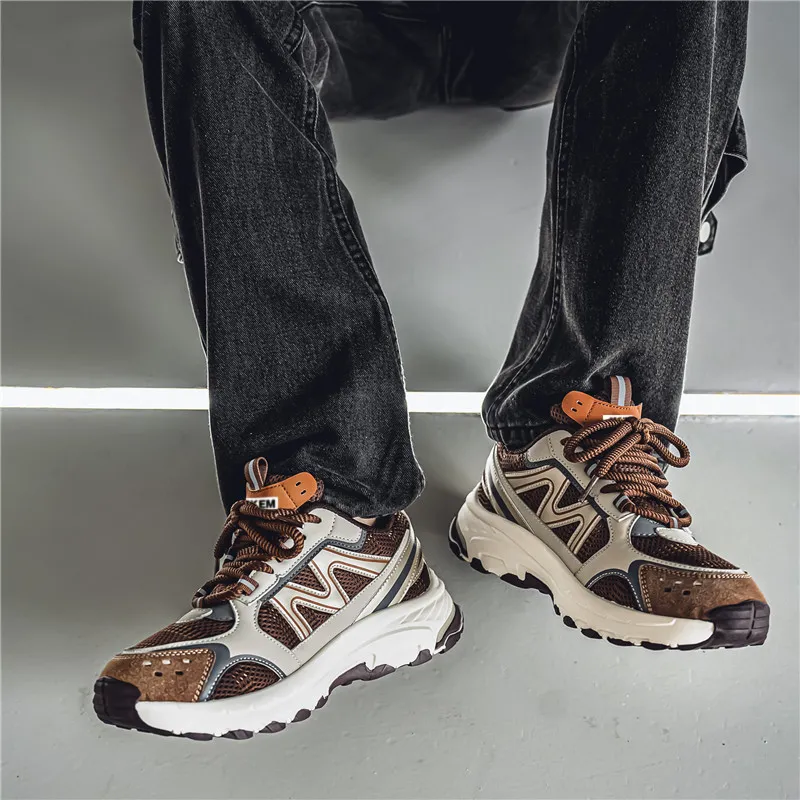 JKEM Cushioned Slip Resistant Abrasion Resistant Low Top Chunky Sneakers Men's-14