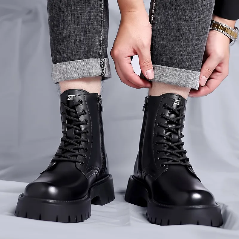 JKEM Short Mid Calf Martin Boot Men's-3