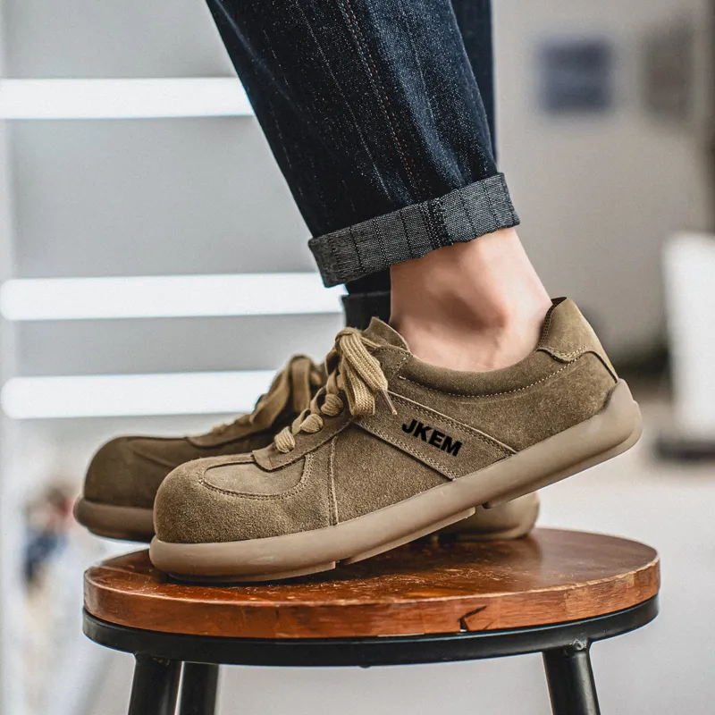 JKEM Men's Casual Shoes Men Low Top Black/Khaki/Chestnut-14