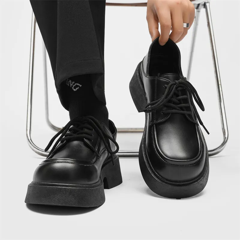 JKEM Dress Shoes Unisex Low Top Black-3