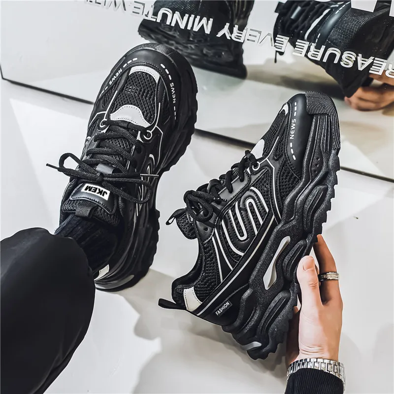 JKEM Anti Slip Wear Resistant Low Top Chunky Sneakers Men's-3