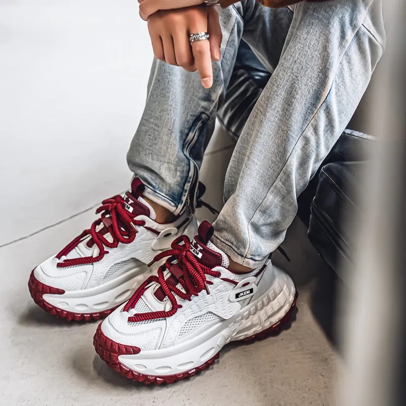 JKEM Cushioning, Slip Resistant, And Abrasion Resistant Low Top Chunky Sneakers Men's-9