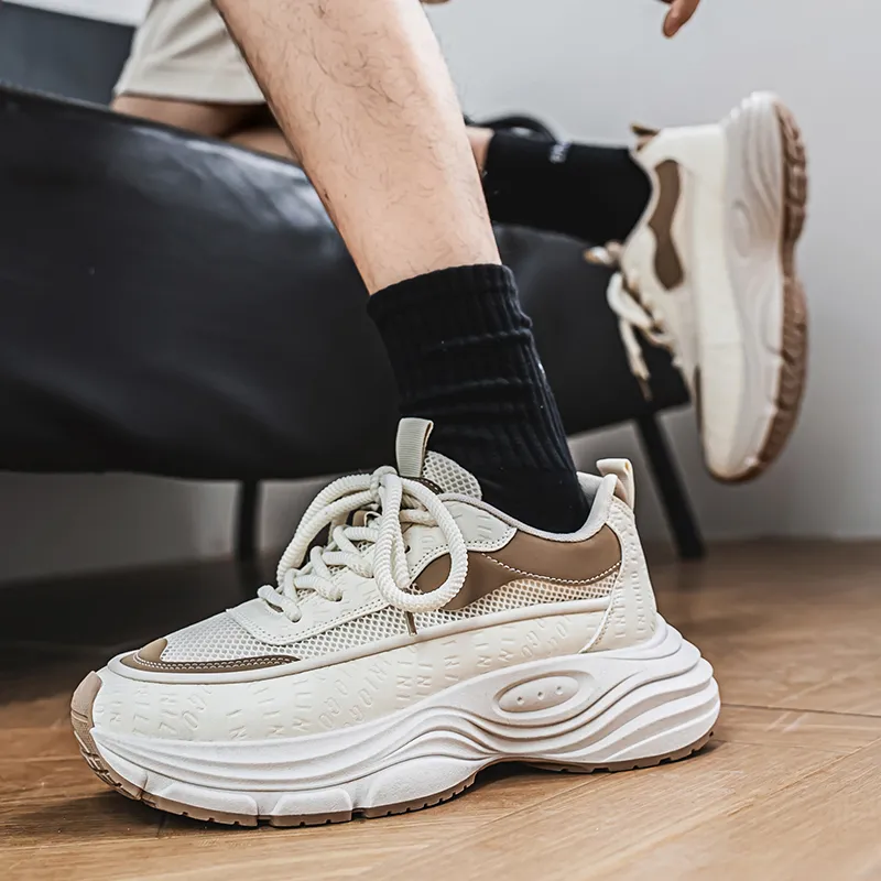JKEM Cushioned Slip Resistant Abrasion Resistant Low Top Chunky Sneakers Men's-7