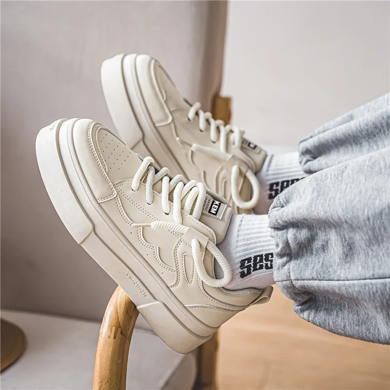 JKEM Warm Slip-Resistant Cushioning Wear-Resistant Height Increasing Low-Top Skateboard Shoes Men's-12