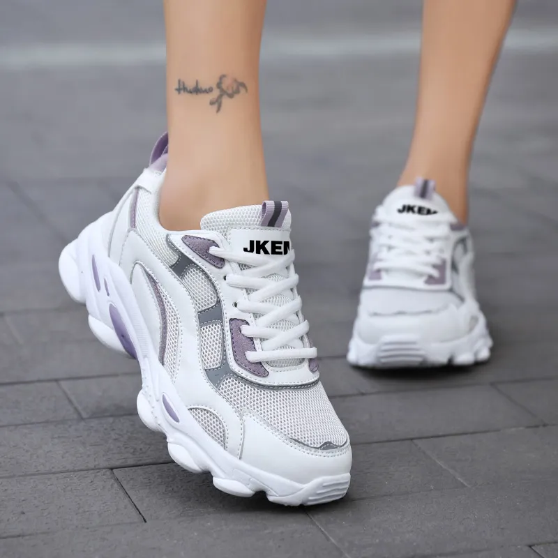 JKEM Wear-resistant Lightweight Breathable And Non-slip. Low-Top Chunky Sneakers Women's-10