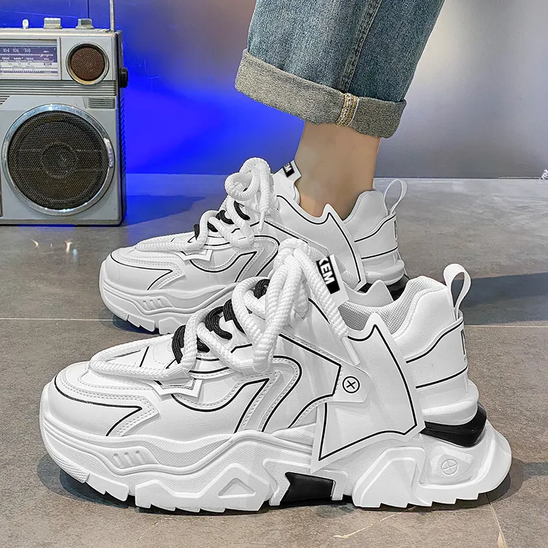 JKEM Anti-Slip And Wear-Resistant Height Increasing High-Top Chunky Sneakers Men's-6