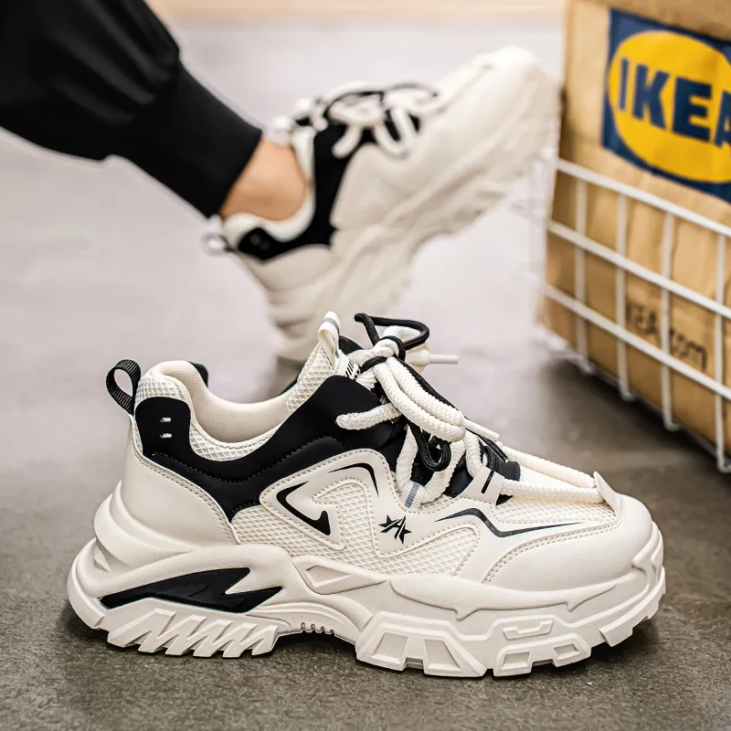 JKEM Cushioning, Slip Resistant, And Abrasion Resistant Low Top Chunky Sneakers Men's-4