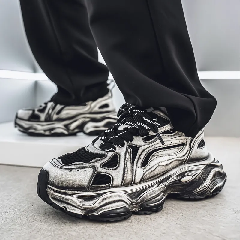 JKEM Cushioning, Breathable, Height Increasing Low Top Chunky Sneakers Men's-2