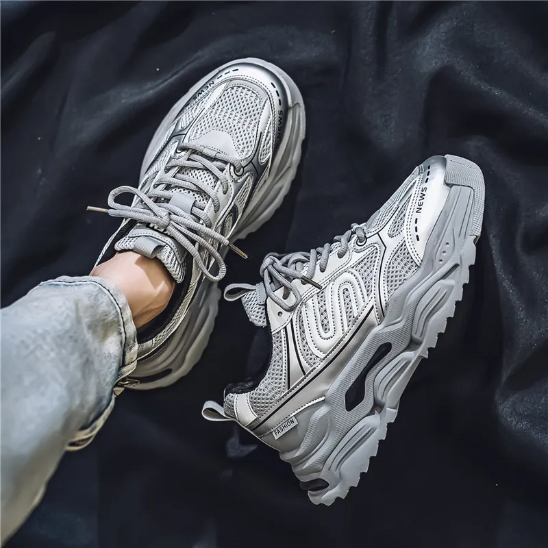 JKEM Anti Slip Wear Resistant Low Top Chunky Sneakers Men's-12