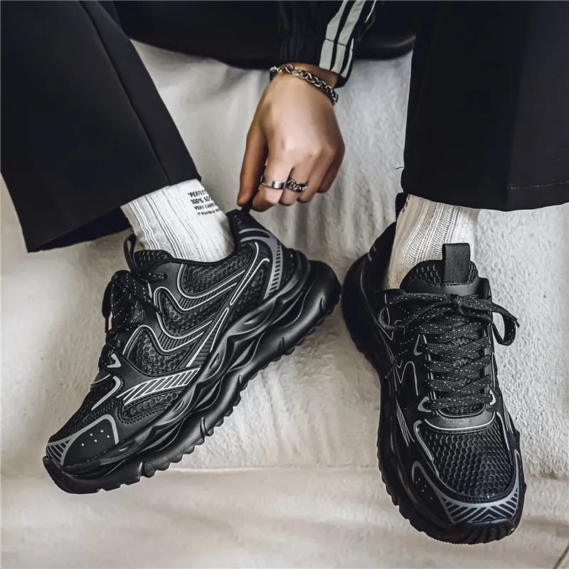JKEM Breathable Height Increasing Low-Top Chunky Sneakers Men's-4