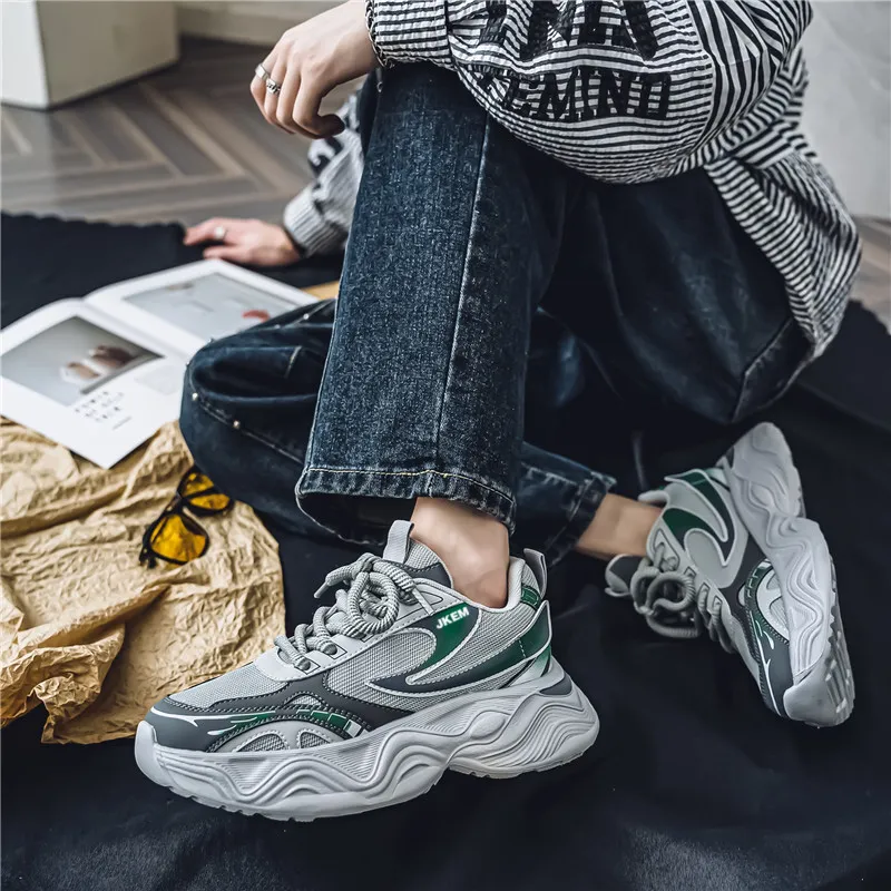 JKEM Anti Slip Wear Resistant Low Top Chunky Sneakers Men's-9
