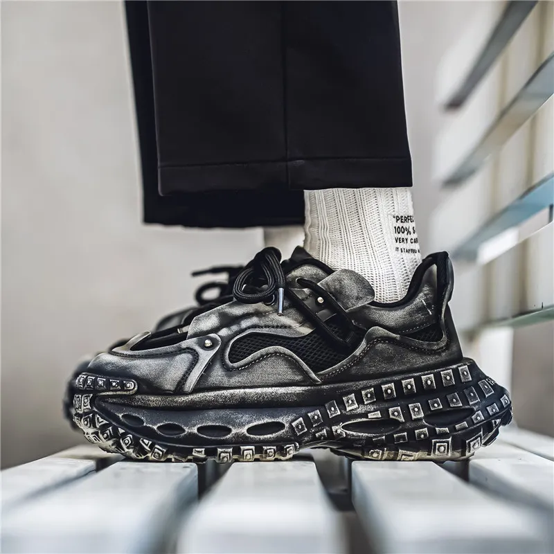 JKEM Anti Slip Wear Resistant Low Top Chunky Sneakers Men's-12