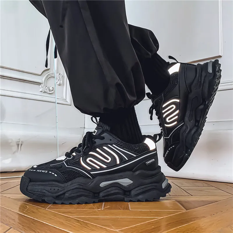 JKEM Anti Slip Wear Resistant Low Top Chunky Sneakers Men's-2