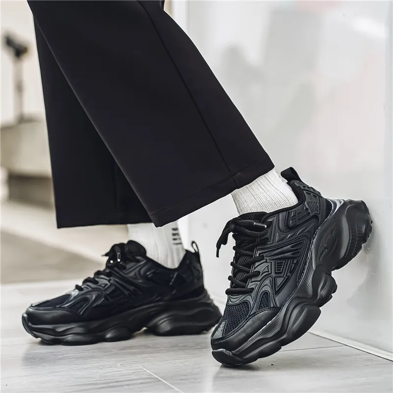 JKEM Cushioned Abrasion-Resistant Slip-Resistant Low-Top Chunky Sneakers Men's-4